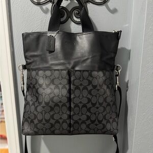 Authentic Coach Black and Gray Signature Crossbody Bag (Rare Bag!!)